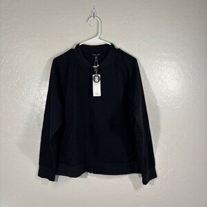 Eileen Fisher Jacket Womens Medium Stand Collar Full Zip Tencel Stretch NEW